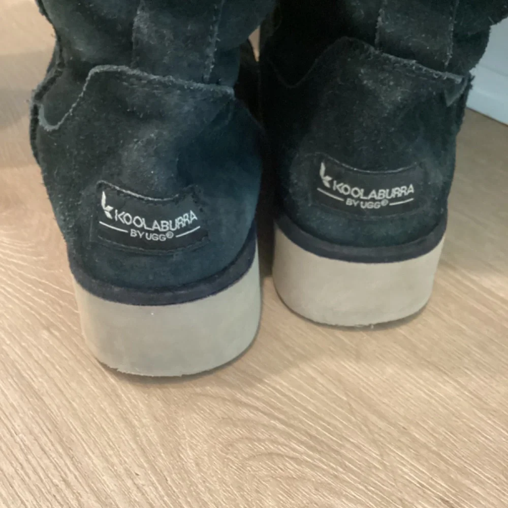 Kookaburra by UGG slim tall genuine suede black shearling boots EUR 37 US 6 - Picture 6 of 9